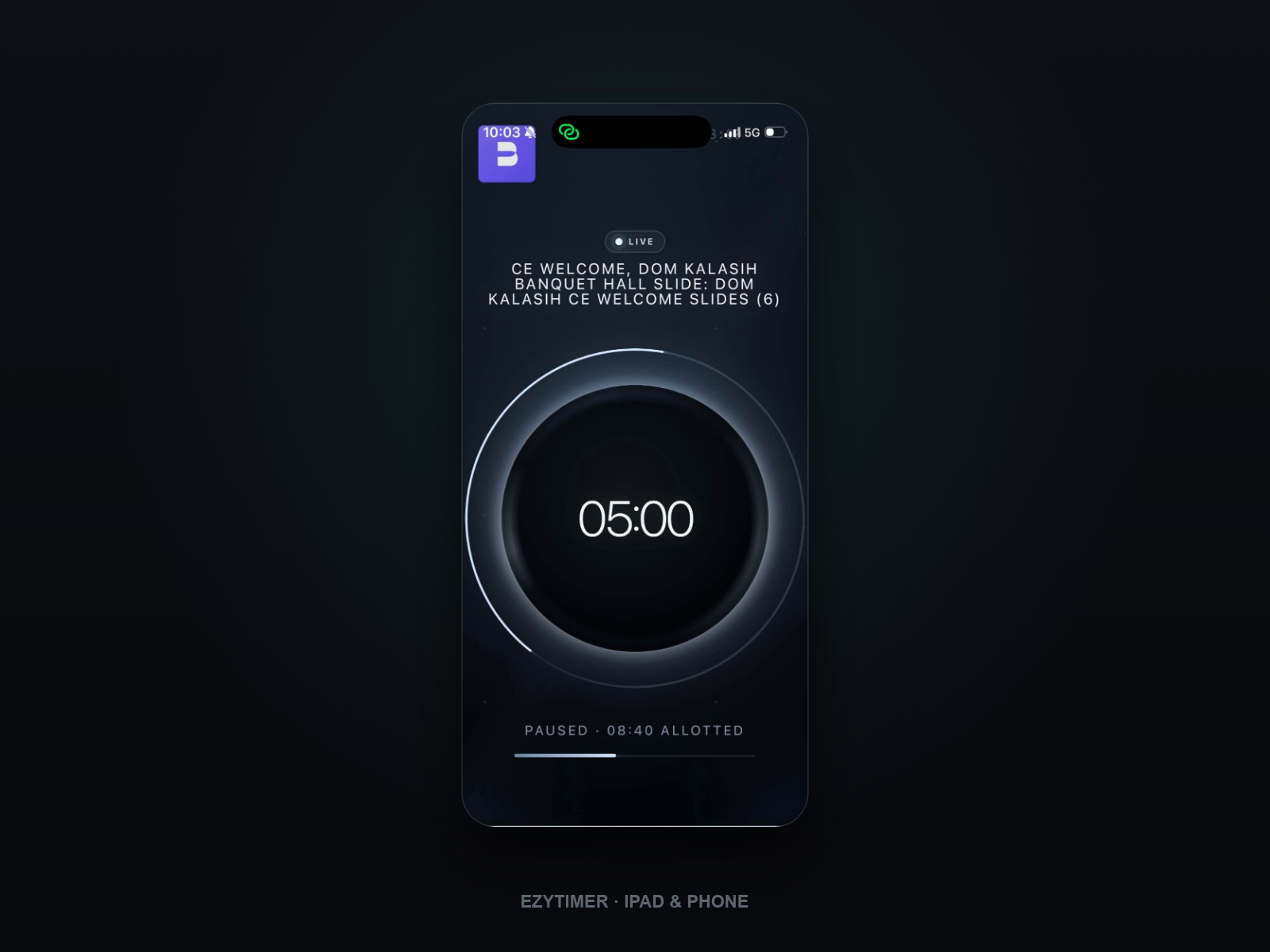 EzyTimer phone and iPad controls