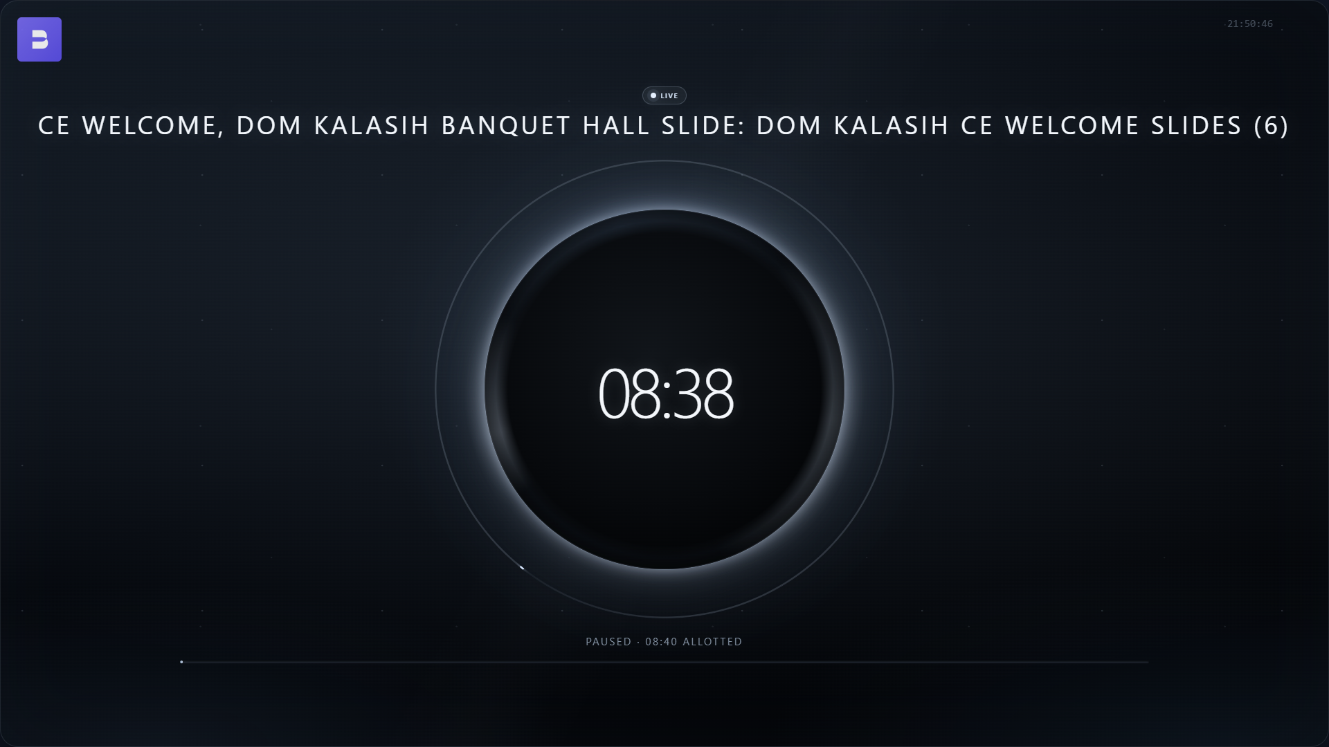 EzyTimer audience display, Eclipse theme
